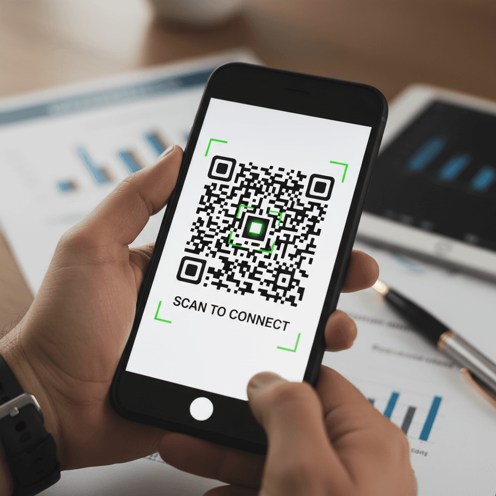 Scanning QR code to rent a power bank