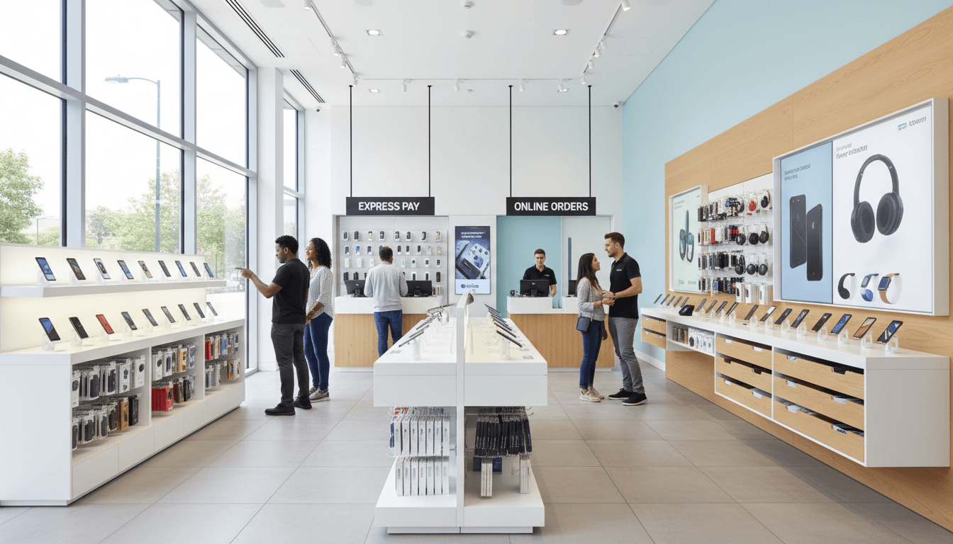 Shahna Q power bank rental kiosk in a bright shopping mall corridor in Doha